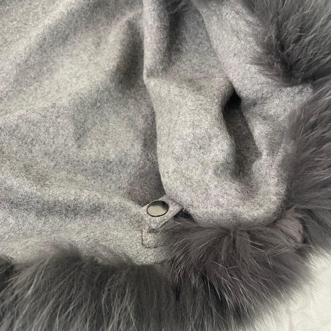 SAGA FURS ポンチョ カシミヤ100％ ブルーフォックス ラビット 毛皮