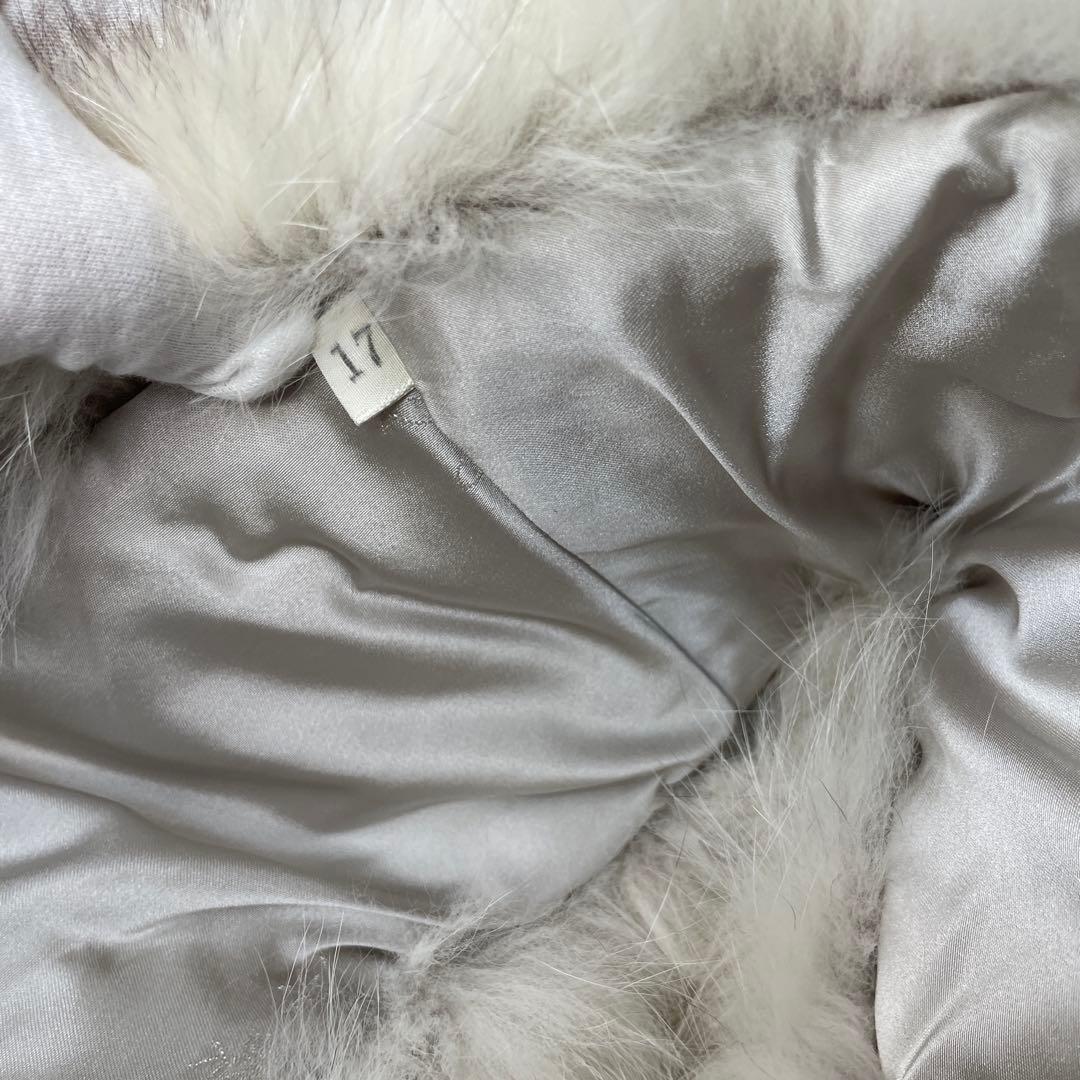 極美品✨ SAGAFOX 高級白銀ブルーフォックスショール 本毛皮 白系
