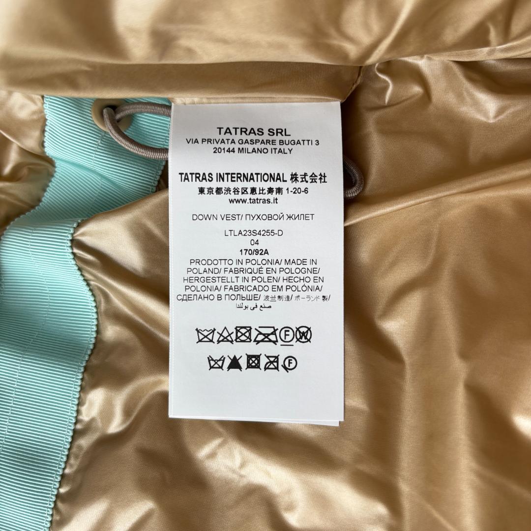 超美品 タトラス ピシアナ ダウン ロングベスト ベージュ 上品コーデ サイズ4