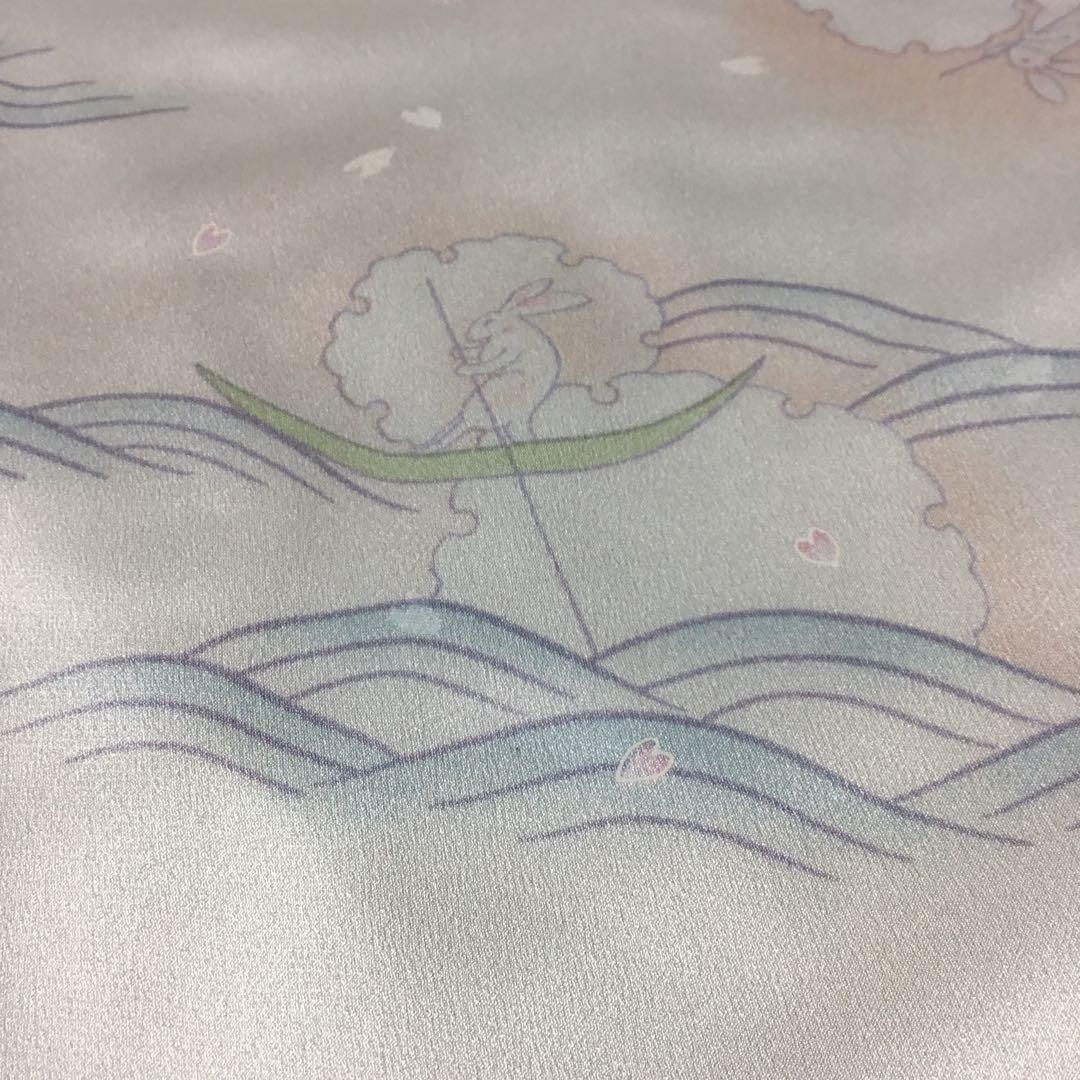 ✨未使用✨　紙人形　プレタ長襦袢　長襦袢　洗える　東レシルック　波に雪輪月兎模様