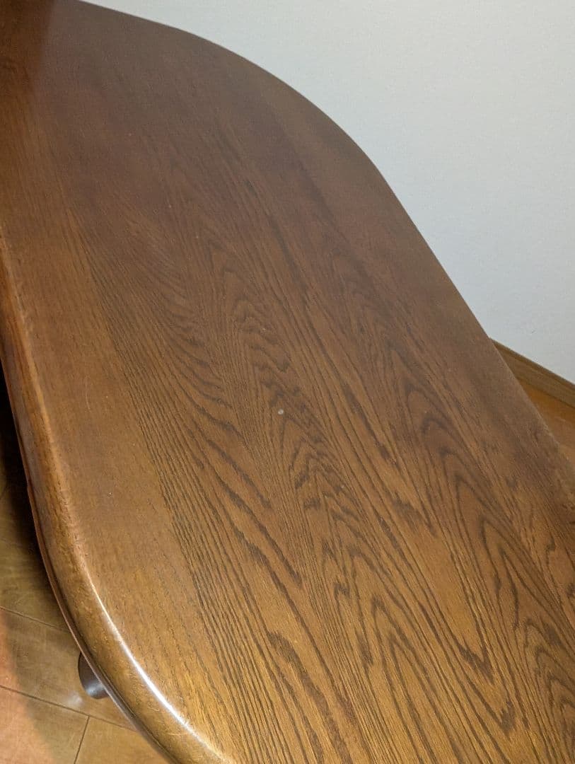 《送料込》カリモク 天然木ローテーブル デスク 引き出し付 ブラウン センター