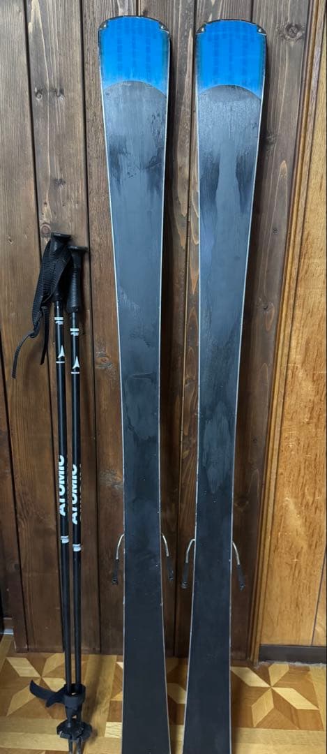 ロシニョールスキー板156とatomicポールセット