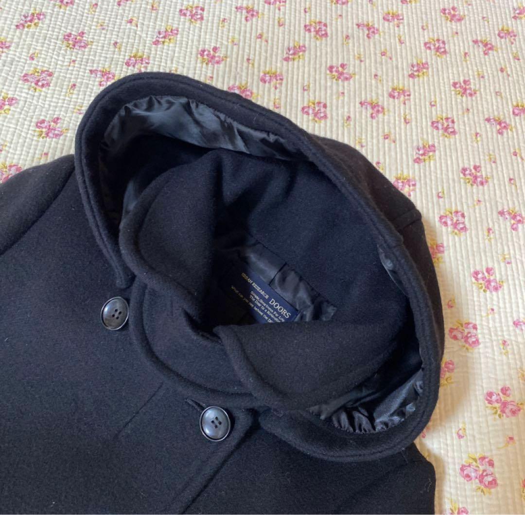 アーバンリサーチドアーズ 38 ショールカラー2WAYロングコート 黒 DMW