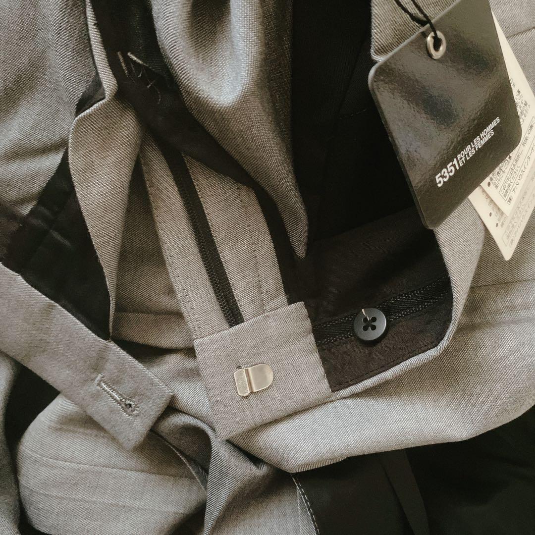 新品未使用タグ付き シルク混 5351プルーレスオムファム グレースーツ4