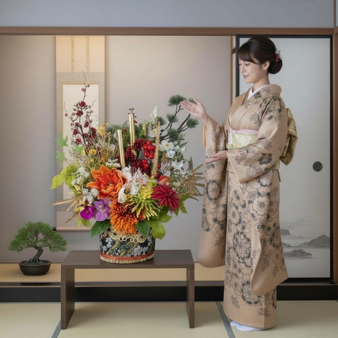 門松 LLサイズ 豪華絢爛 迎春プレミアムアレンジメント 商業用正月飾り 造花