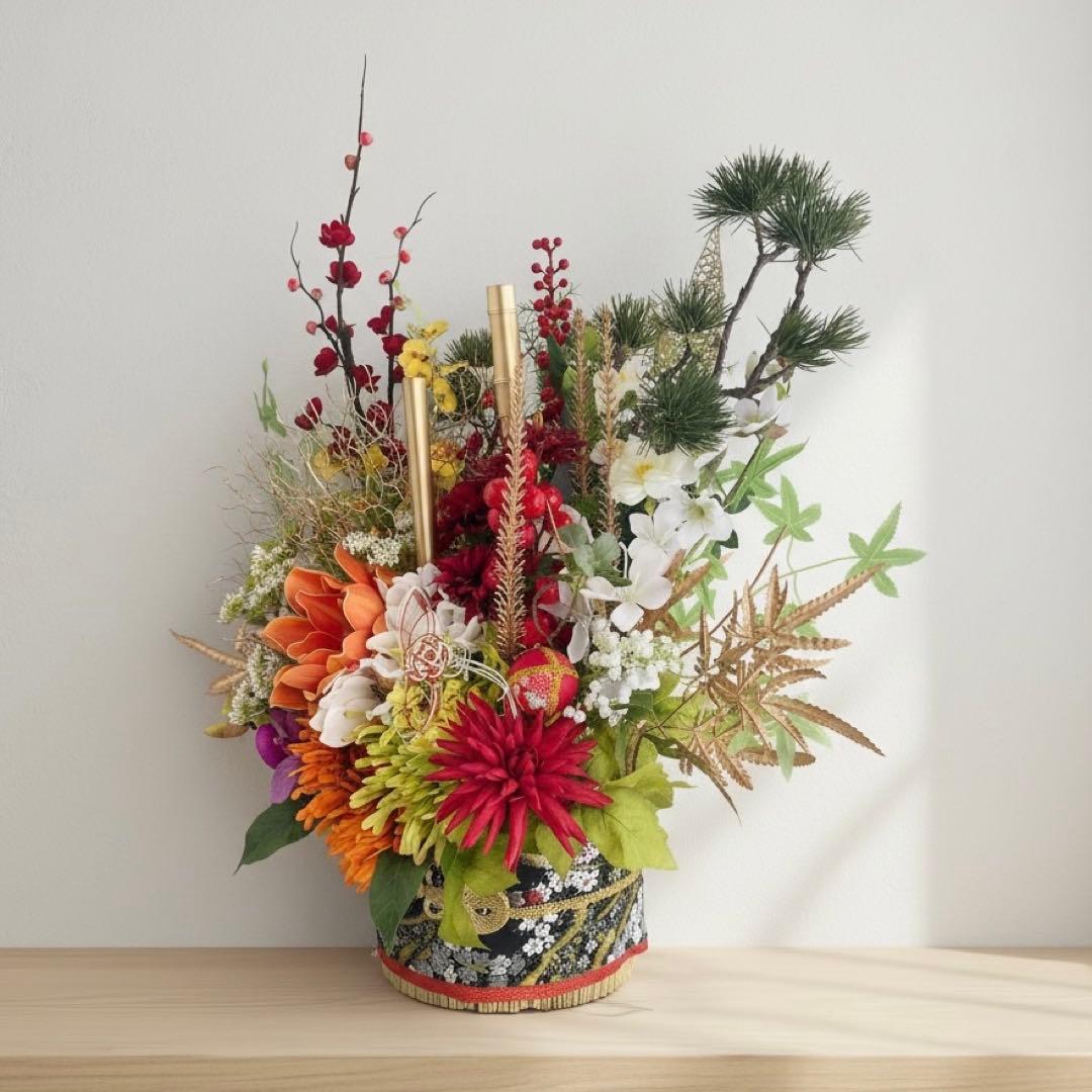 門松 LLサイズ 豪華絢爛 迎春プレミアムアレンジメント 商業用正月飾り 造花