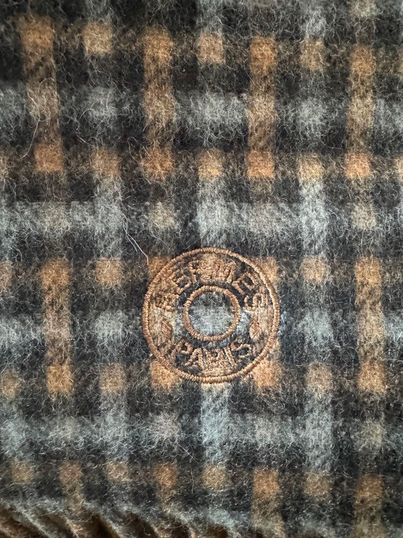 お値下げ【新品未使用】Hermès エルメス マフラー H柄 チェック フリンジ