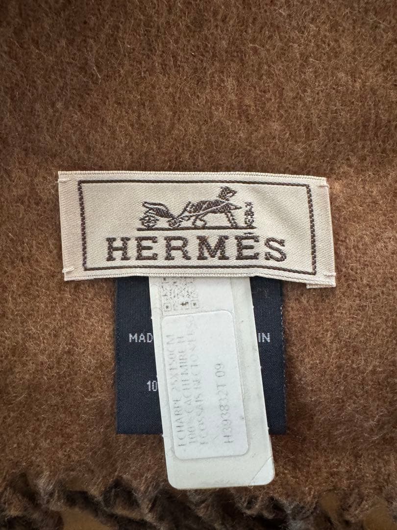 お値下げ【新品未使用】Hermès エルメス マフラー H柄 チェック フリンジ