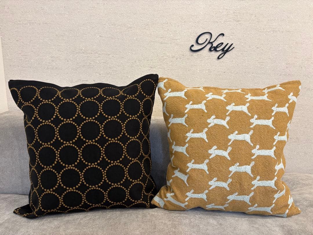 ミナペルホネンハンドメイドクッションカバー★タンバリンdop ブラックマスタード