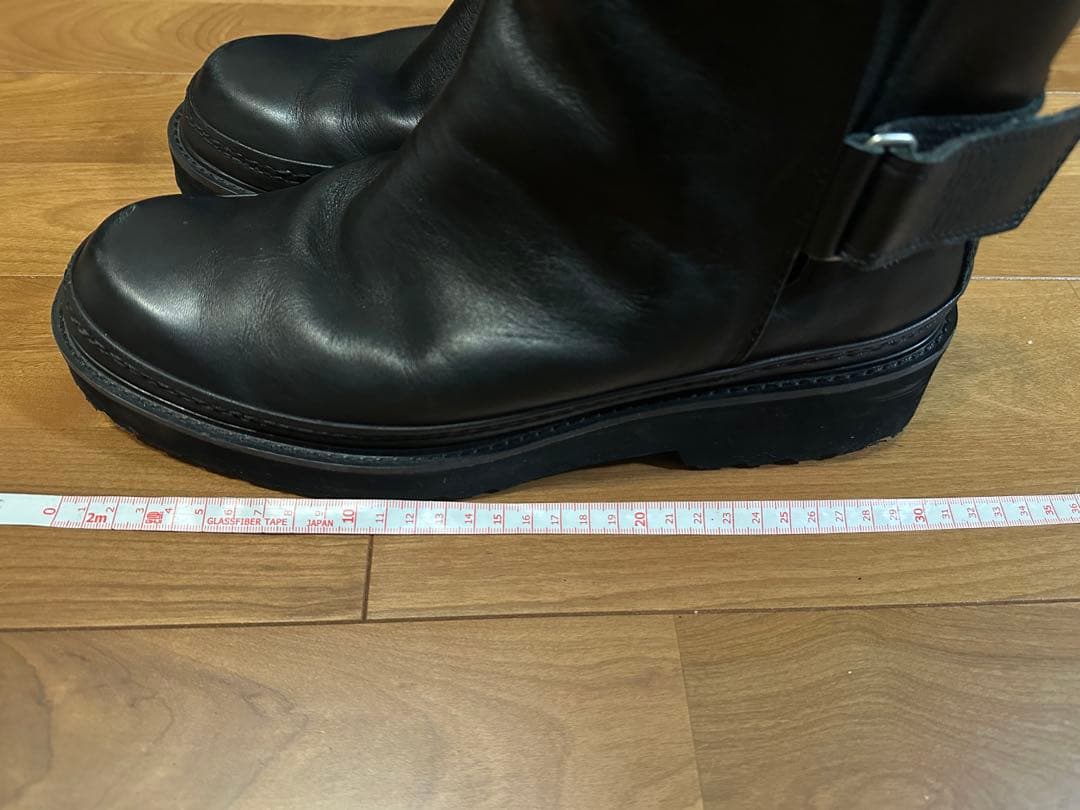 zucca 黒 レザー サイドゴアブーツ 厚底