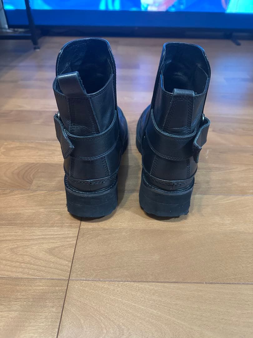 zucca 黒 レザー サイドゴアブーツ 厚底