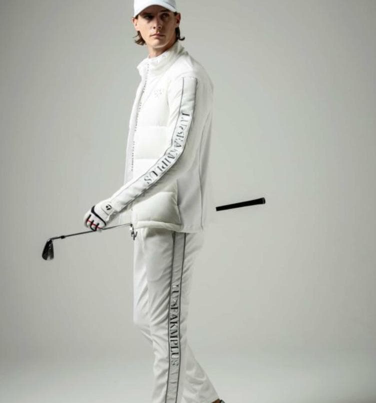 【新品】LUXEAKMPLUSゴルフ スリーブロゴ中綿ブルゾン　ホワイト　L