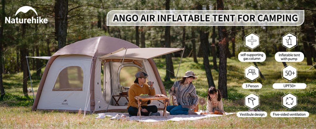 Naturehikeドーム型 エアーテント 2～3人用 ‎UPF50+