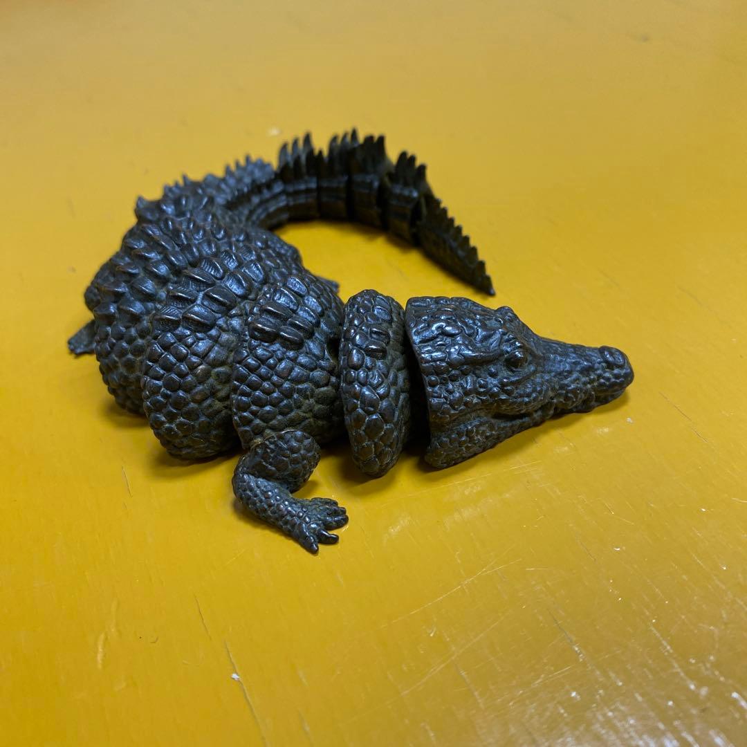 【龍文堂 安の介 造】超絶技巧 精巧自在 鰐 ワニ 金属工芸