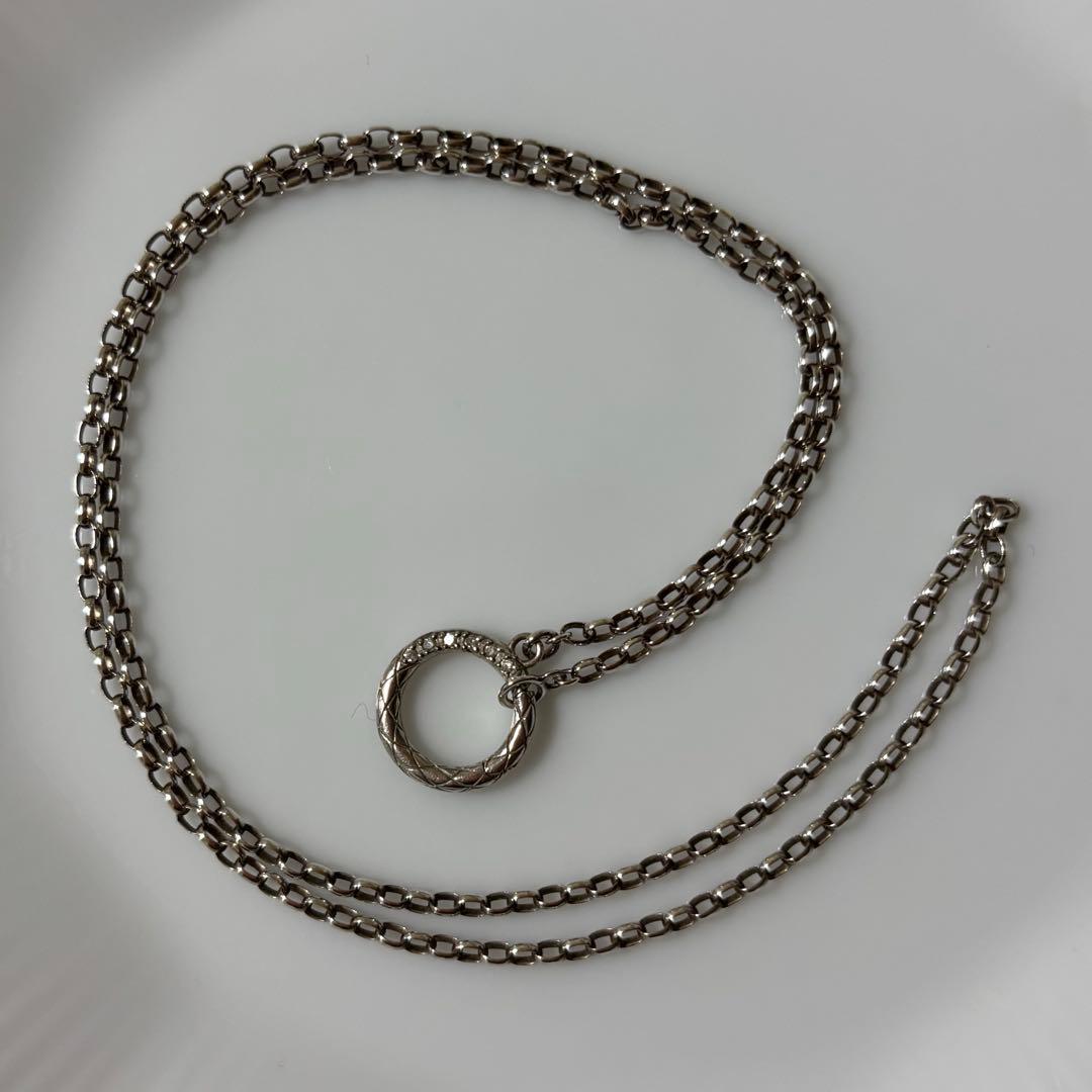 アガット シルバー ダイヤモンド ネックレス