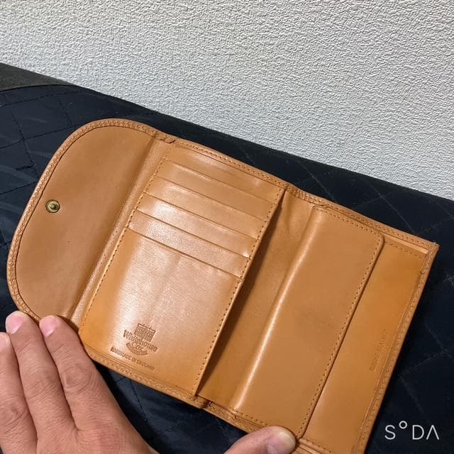 【未使用級】Whitehouse Cox 三つ折り財布 ブラウン（プー140④）