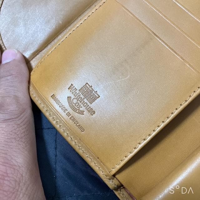 【未使用級】Whitehouse Cox 三つ折り財布 ブラウン（プー140④）