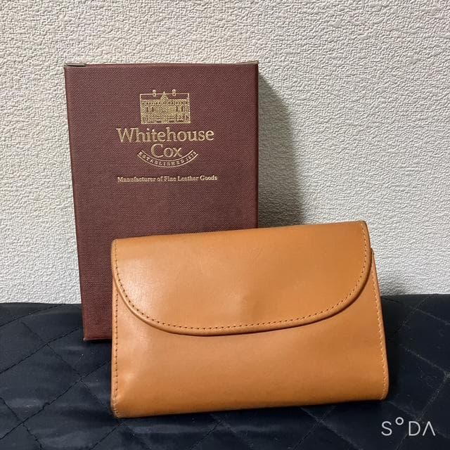 【未使用級】Whitehouse Cox 三つ折り財布 ブラウン（プー140④）