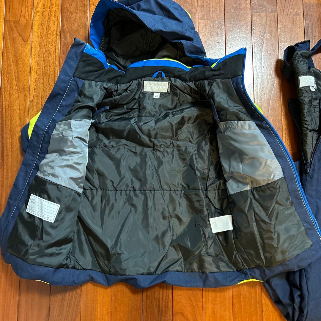 phenix スキーウェア 子ども用 サイズ140 ネオンイエロー/ネイビー