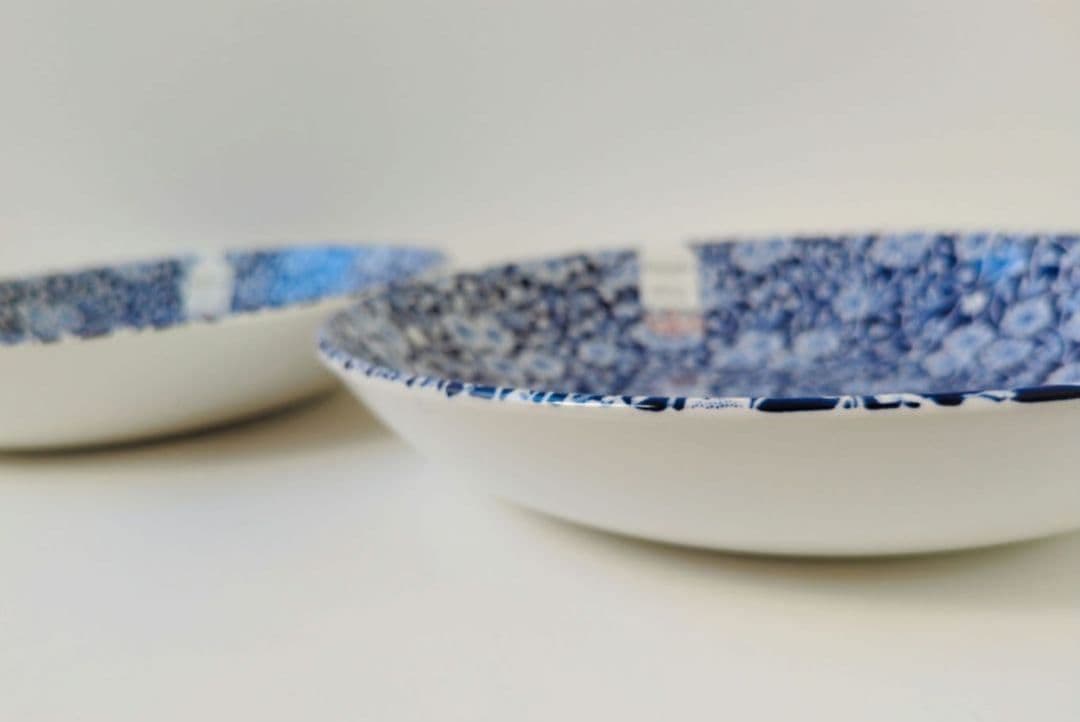 バーレイ　ブルーキャリコ　パスタボウル　２枚