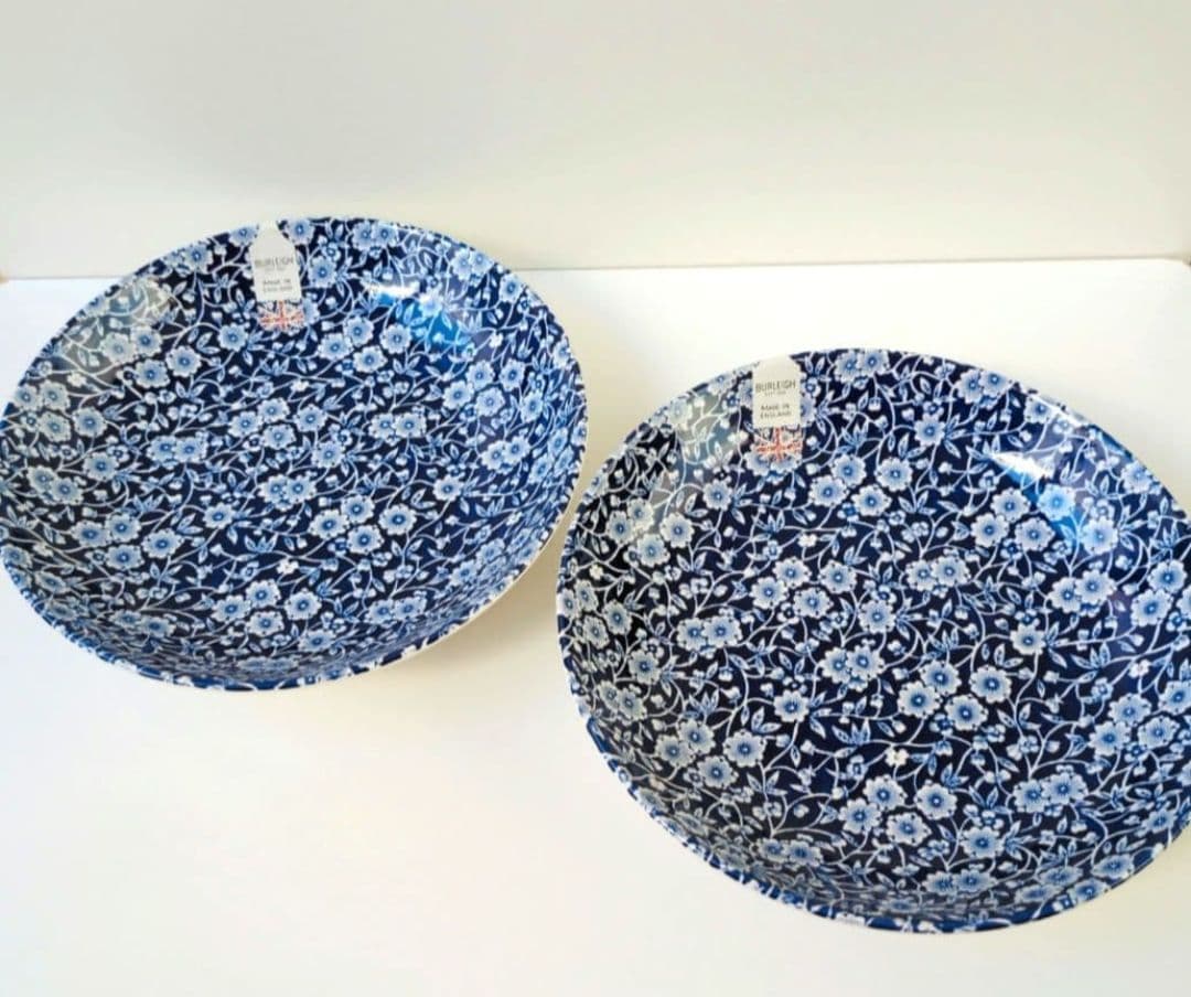 バーレイ　ブルーキャリコ　パスタボウル　２枚
