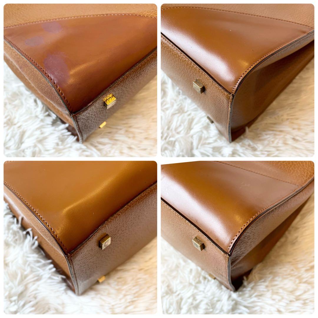 バッグ Max Mara Leather Tote Bag Brown Camel A4