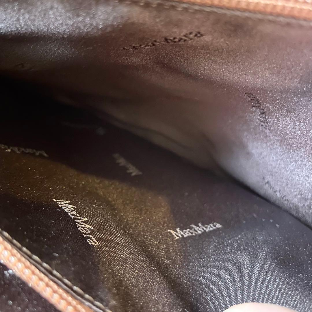 バッグ Max Mara Leather Tote Bag Brown Camel A4