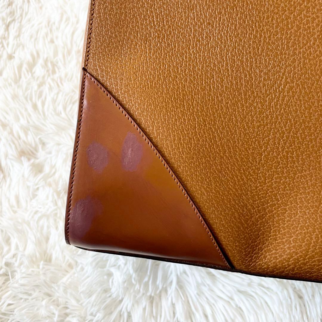 バッグ Max Mara Leather Tote Bag Brown Camel A4