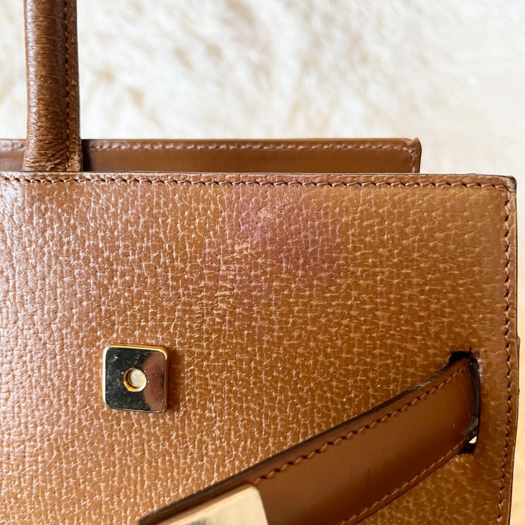 バッグ Max Mara Leather Tote Bag Brown Camel A4