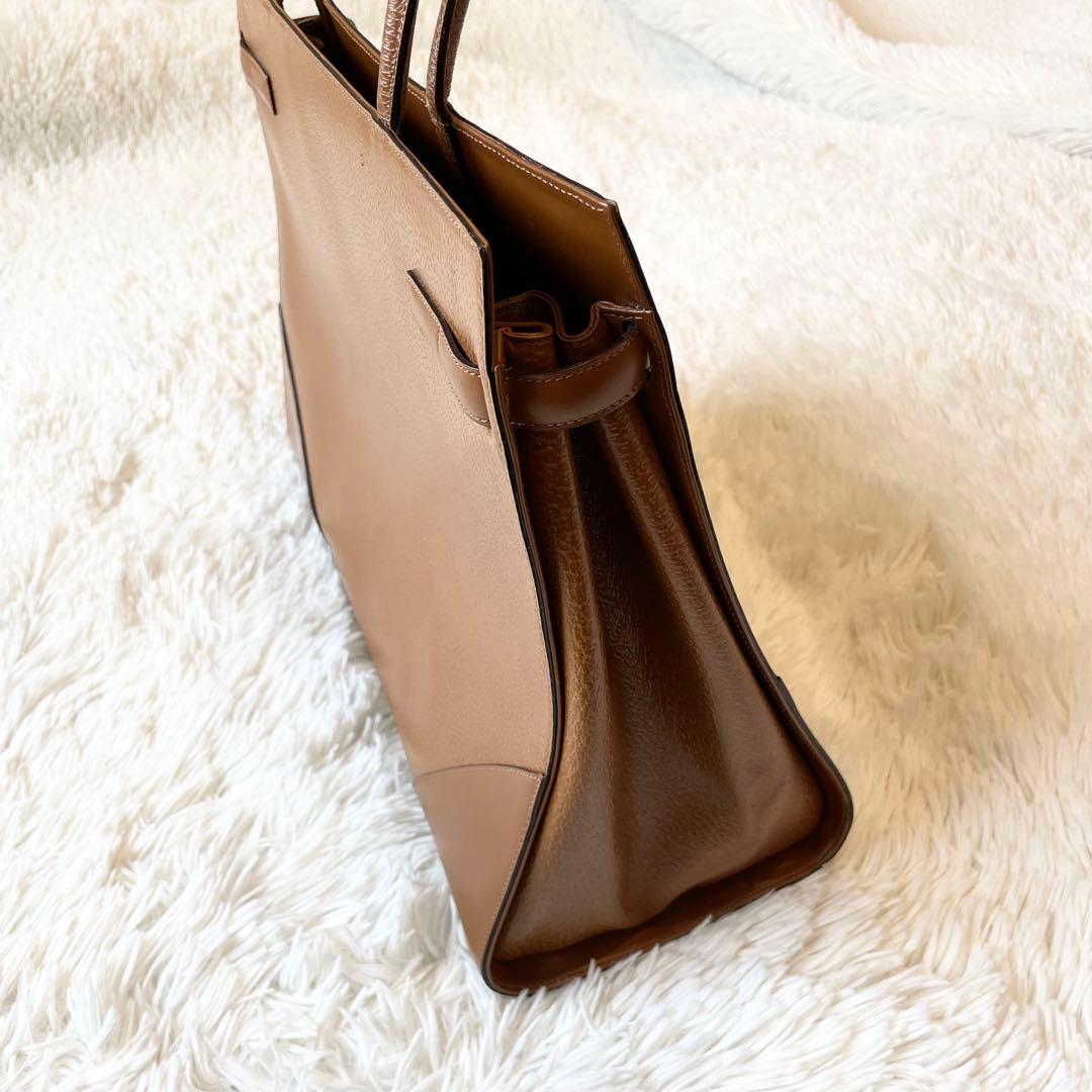 バッグ Max Mara Leather Tote Bag Brown Camel A4