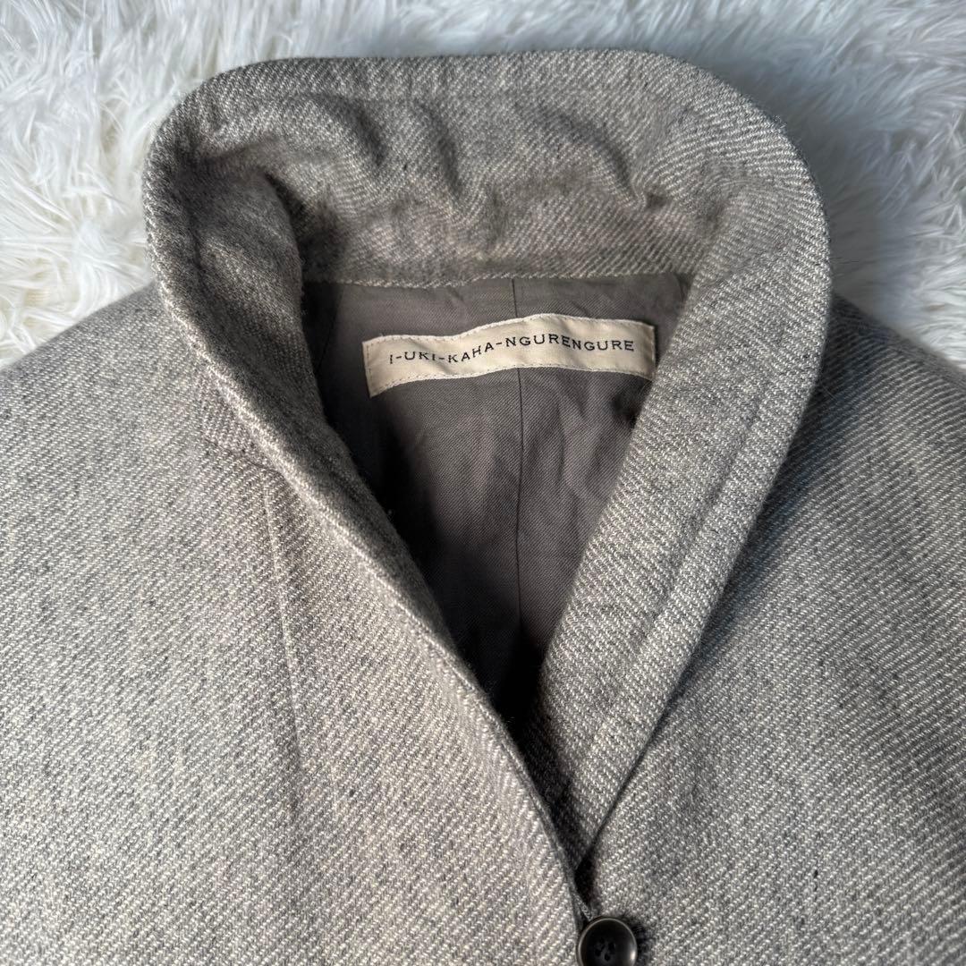 かぐれ kagure 軽いウールリネン混 ロングコート 杢グレー FREE