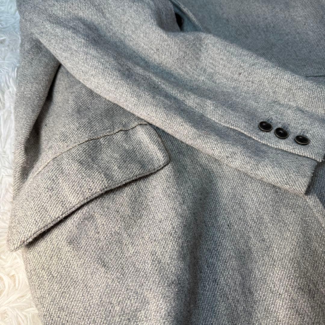 かぐれ kagure 軽いウールリネン混 ロングコート 杢グレー FREE