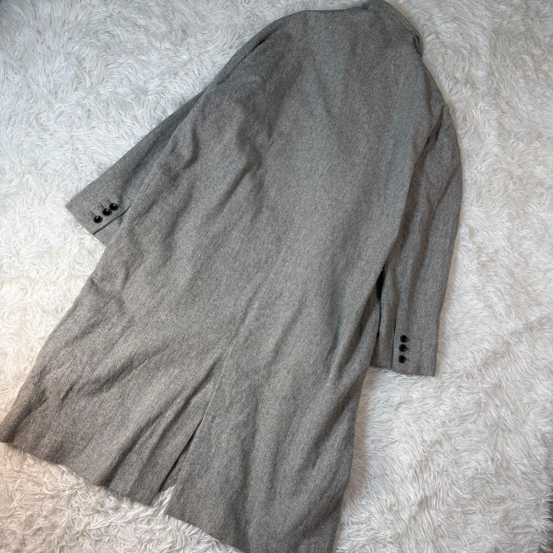 かぐれ kagure 軽いウールリネン混 ロングコート 杢グレー FREE