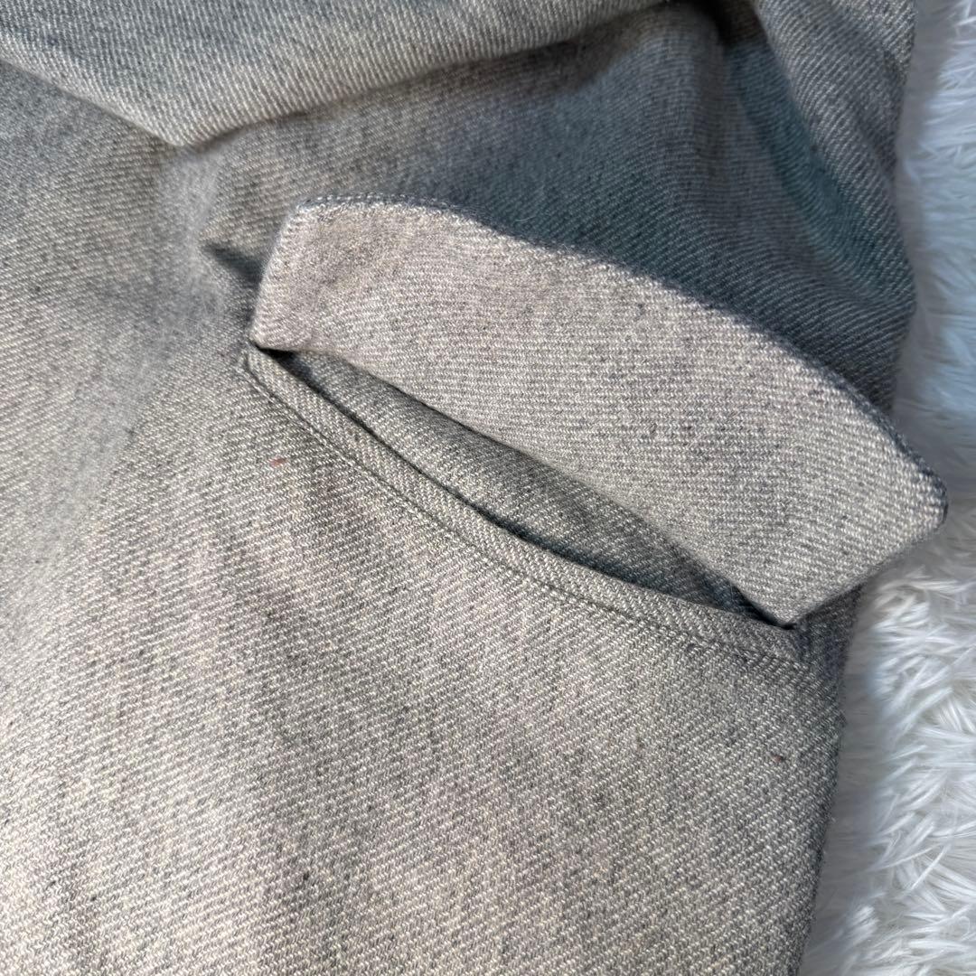 かぐれ kagure 軽いウールリネン混 ロングコート 杢グレー FREE