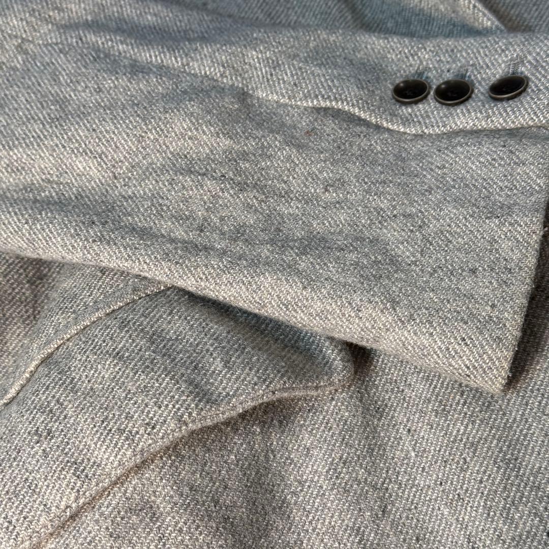 かぐれ kagure 軽いウールリネン混 ロングコート 杢グレー FREE