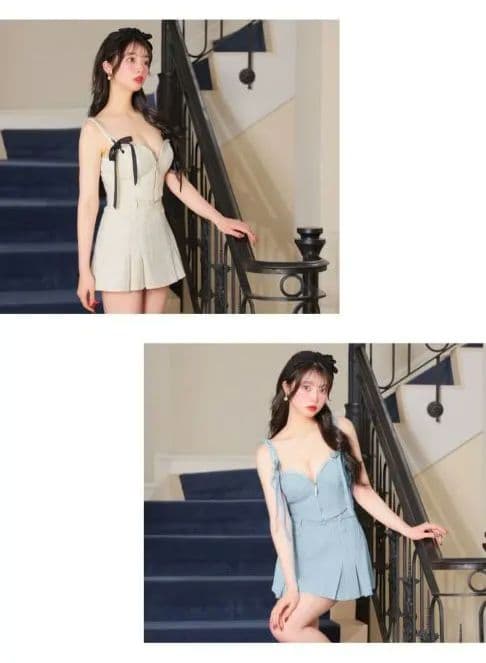 ROBE de FLEURSフロントジップツイードセットアップミニドレス