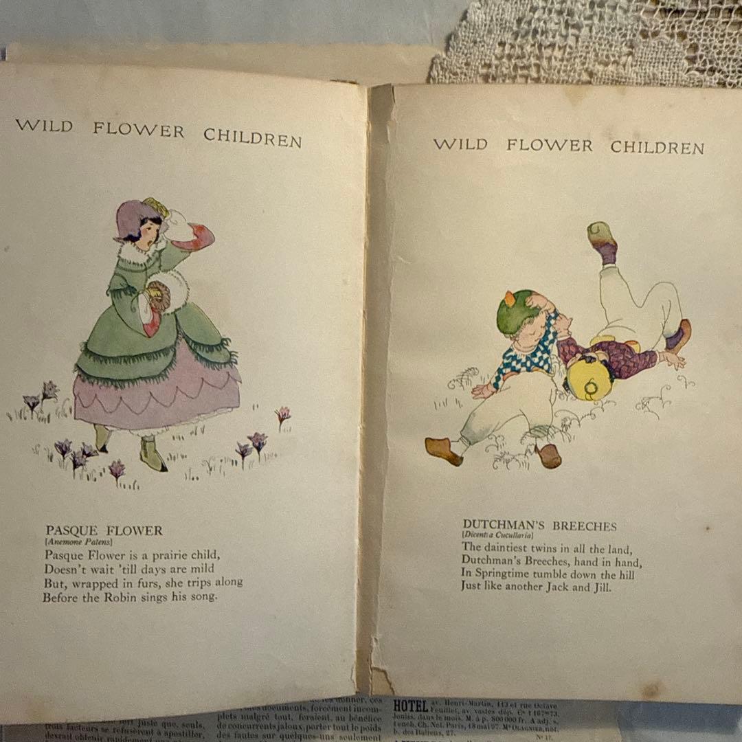 稀少1918年アンティーク美しい挿絵の洋書　絵本　古書ジャンクジャーナル　妖精