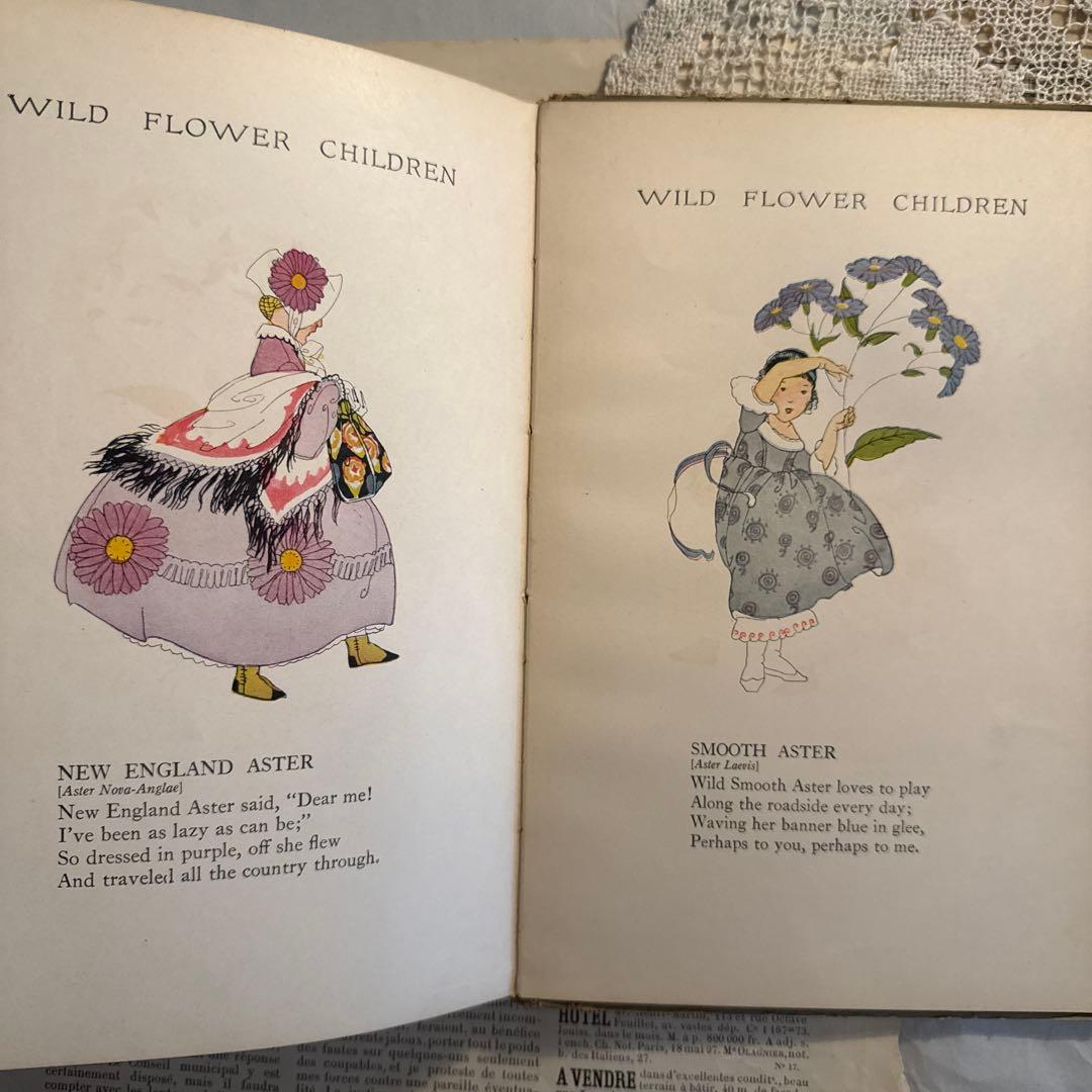 稀少1918年アンティーク美しい挿絵の洋書　絵本　古書ジャンクジャーナル　妖精