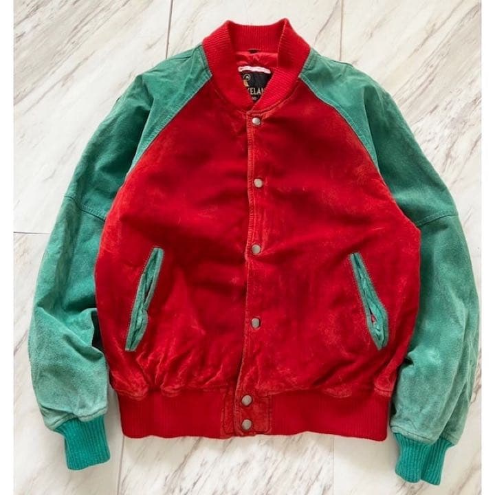 珍カラー vintage LAKELAND ヌバックレザー ジャケット ブルゾン