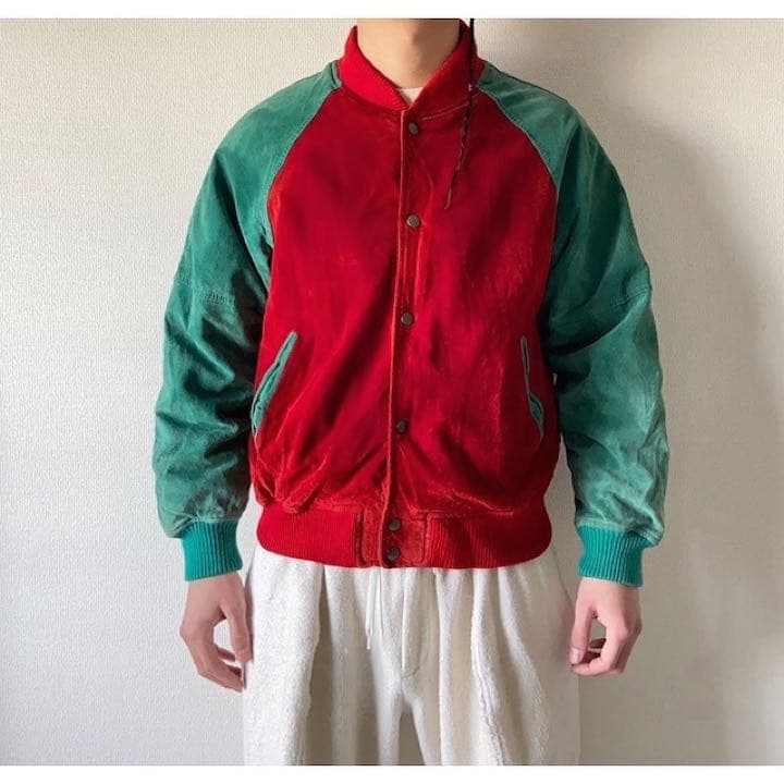 珍カラー vintage LAKELAND ヌバックレザー ジャケット ブルゾン
