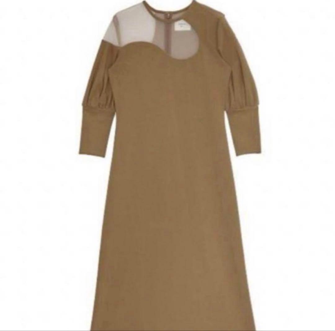 ワンピース Ameri LAKE CURVE TRICOT RIB DRESS