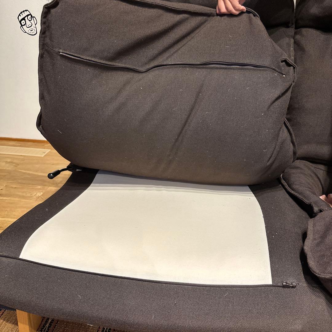 無印良品　2人掛け ハイバック リクライニング ソファ チェア