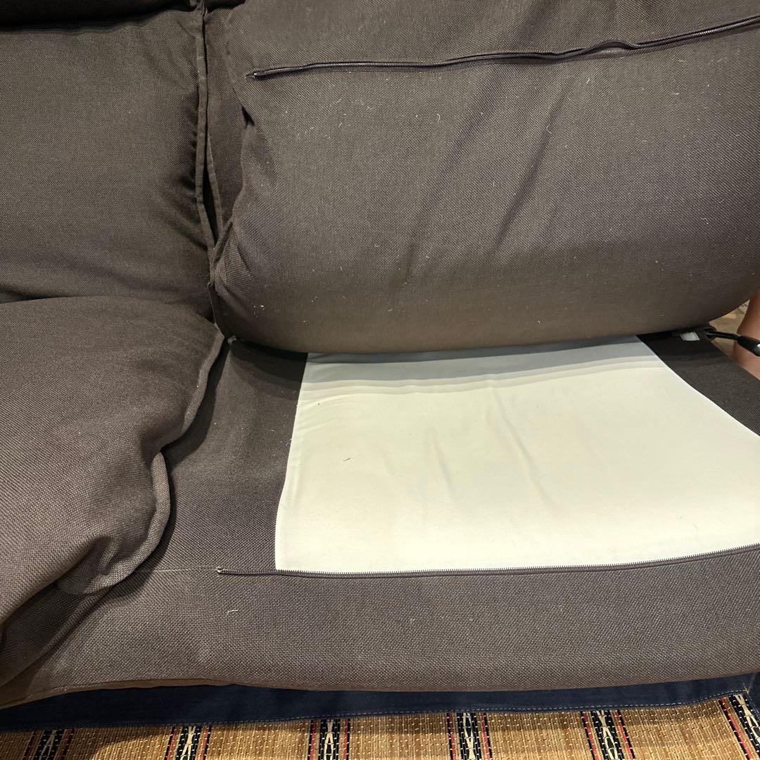 無印良品　2人掛け ハイバック リクライニング ソファ チェア