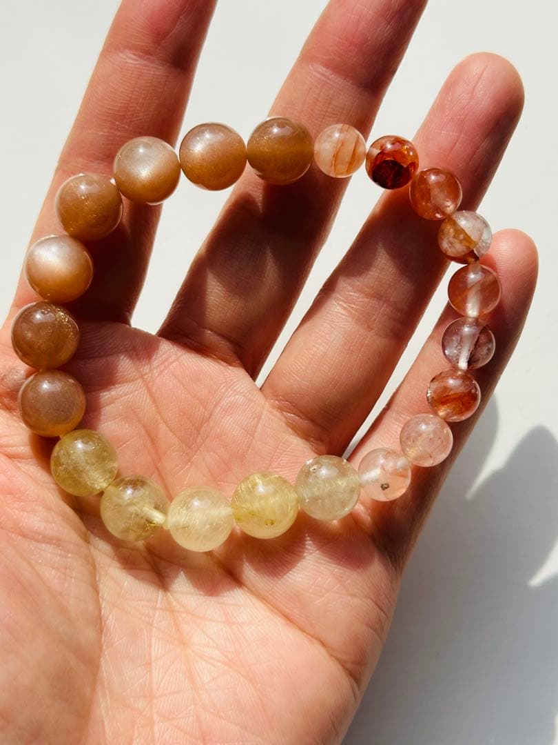 ユニドロブレスレット　C オレンジ系　内周16.5センチ