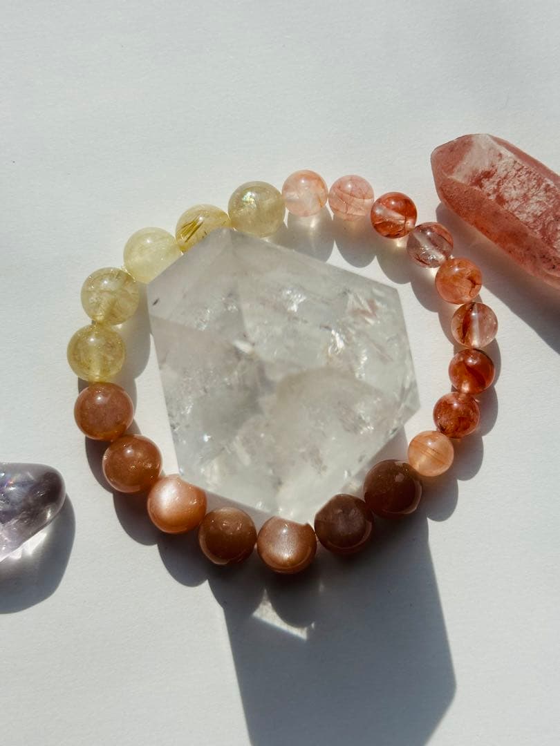 ユニドロブレスレット　C オレンジ系　内周16.5センチ