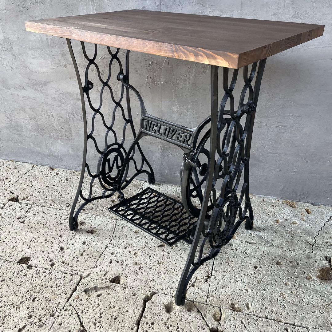 アンティークミシン脚テーブル　【MITSUI】 足踏みミシン　網目　レトロ雑貨