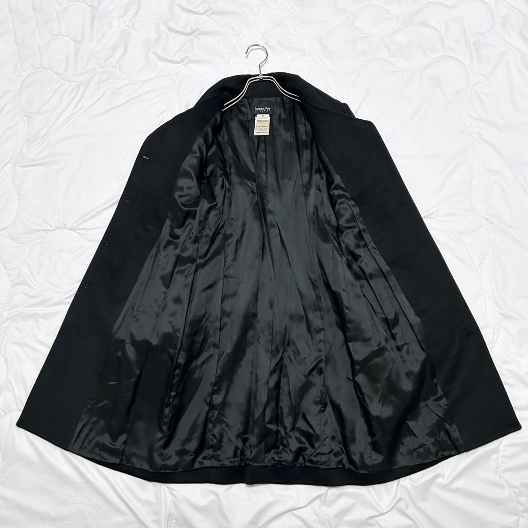 美品　パトリツィアぺぺ　ダブルベルト付き　カシミヤ混　トレンチコート　黒　42
