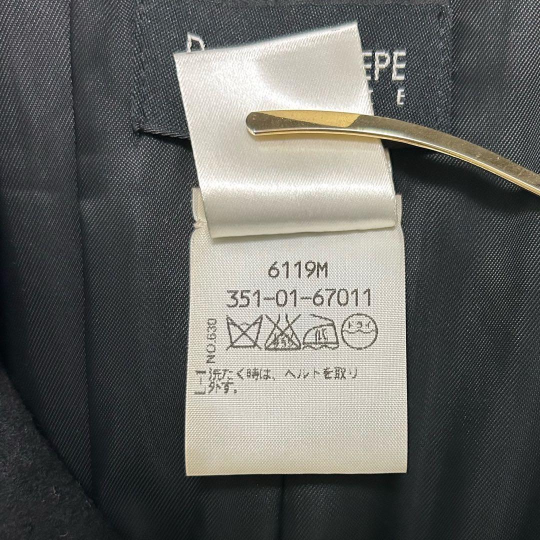 美品　パトリツィアぺぺ　ダブルベルト付き　カシミヤ混　トレンチコート　黒　42