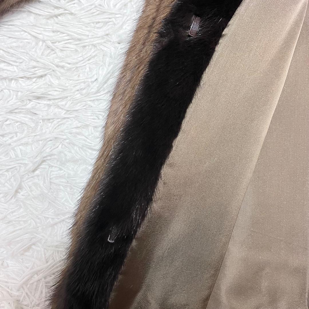 SAGA MINK サガミンク ファートリミング 毛皮コート ショールカラー