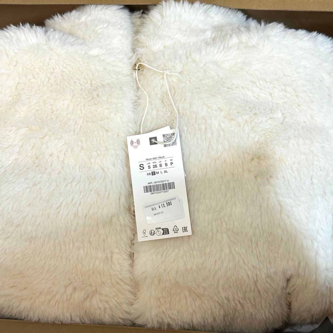 zara ボア生地保温フード付きアノラック エクリュ ボアブルゾン Sサイズ